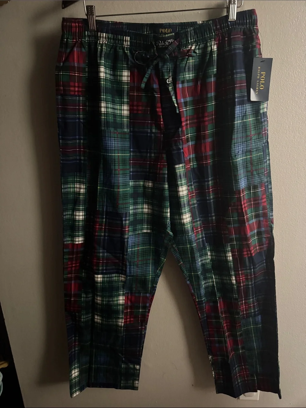 Polo by Ralph Lauren Men's Red, Green & Blue Plaid Lounge Pants